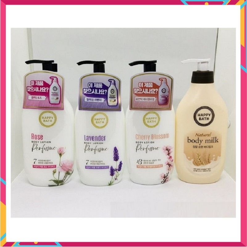 [ Chính Hãng ] Sữa Dưỡng Thể Toàn Thân Happy Bath Hàn Quốc, Chai 450ml, Giúp Da Sáng Mịn Màng, Lưu Hương Thơm Quyến Rũ