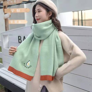 Khăn Choàng Thêu Hình Trái Bơ Xinh Xắn Ấm Áp Cho Nữ