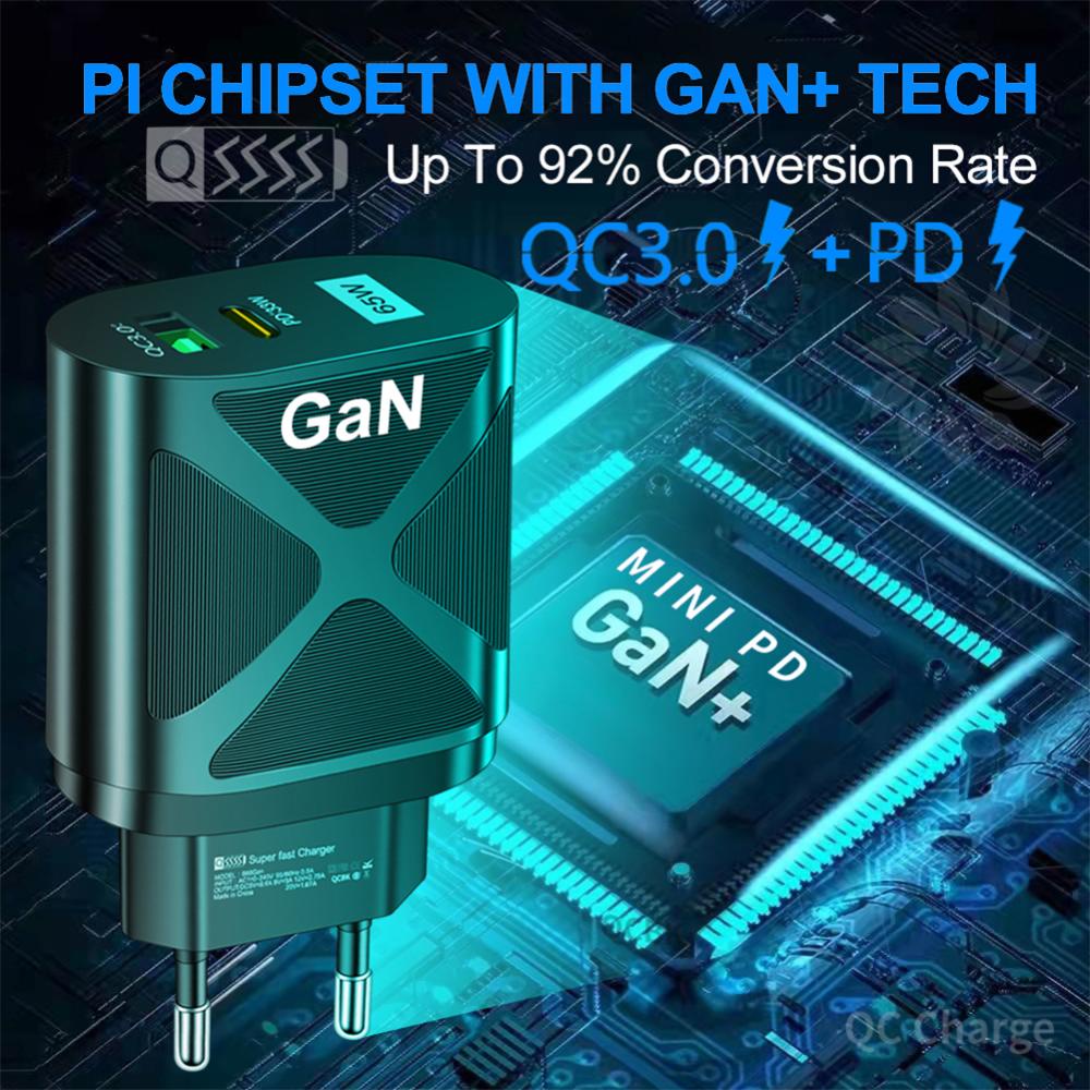 Đầu Sạc Nhanh DIGIFOUNDER GaN Cho MacBook QC 3.0 PD3.0 USB Type C PD Cho iPhone 13 11 iPad Huawei Xiaomi Samsung E5U5 Bộ sạc dự phòng
