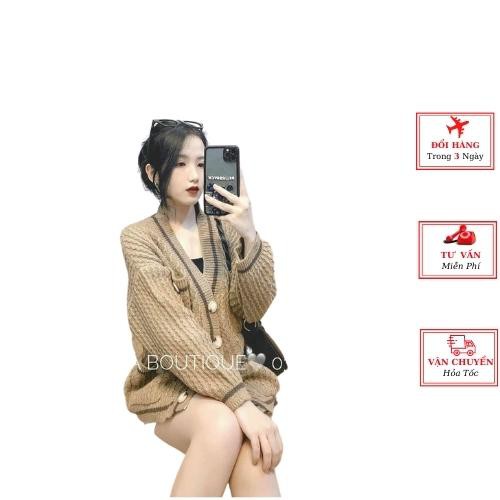 Áo khoác cardigan len nữ oversize dáng dài thu đông ulzzang Hàn Quốc công sở