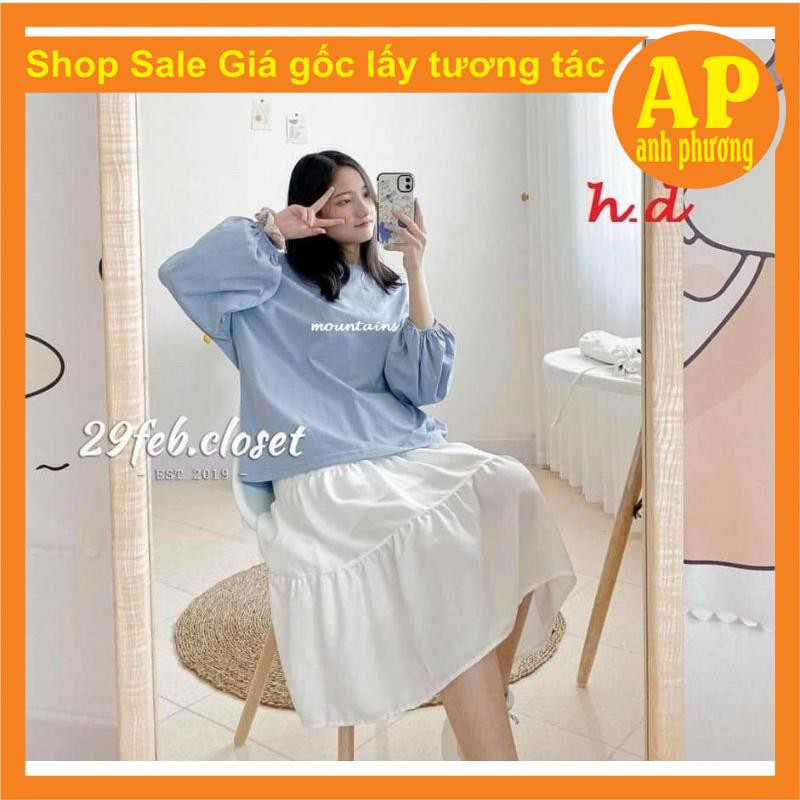 SÉT ĐỒ NỮ gồm chân váy tầng + áo chun tay Moutain | BigBuy360 - bigbuy360.vn