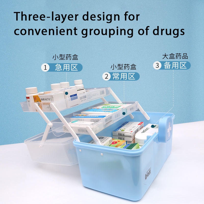 Hộp thuốc gia đình cỡ lớn nhiều tầng đa năng tiện dụng