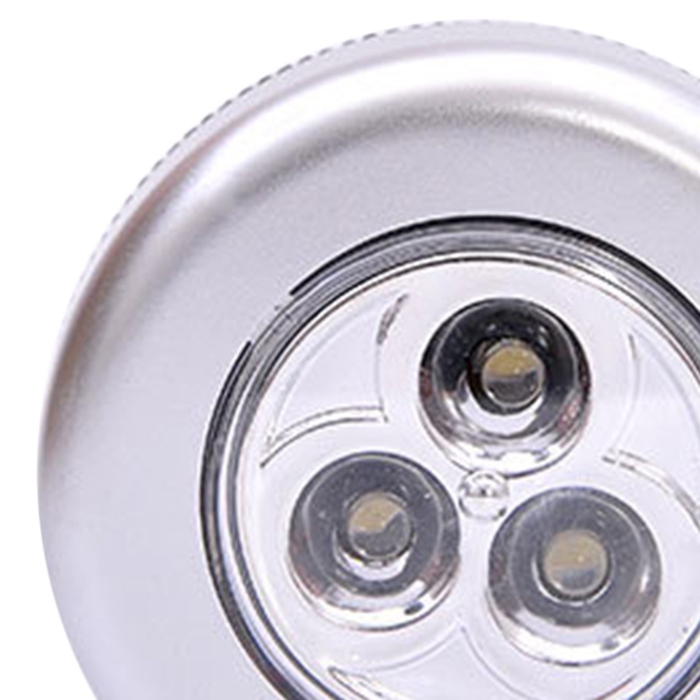 3 LED Battery Powered Wireless Night Light Stick Tap Touch Push Security Closet Cabinet Kitchen Wall Lamp