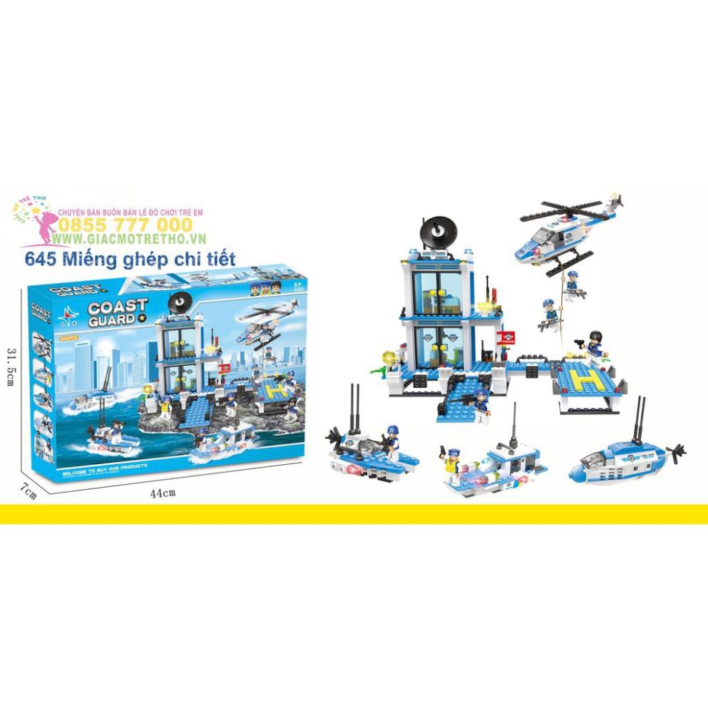 Lego Ghép Hình Trụ Sở Hải Cảnh POLICE SEA CITY 645PCS SP623