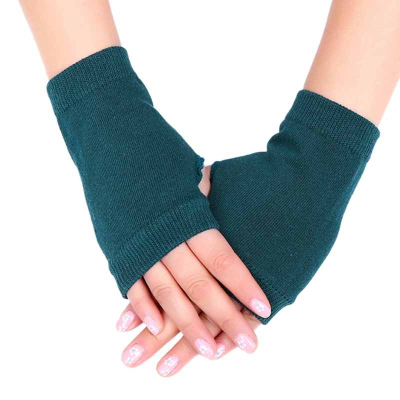 Găng tay cotton hở ngón màu trơn có thể co dãn dành cho nam và nữ