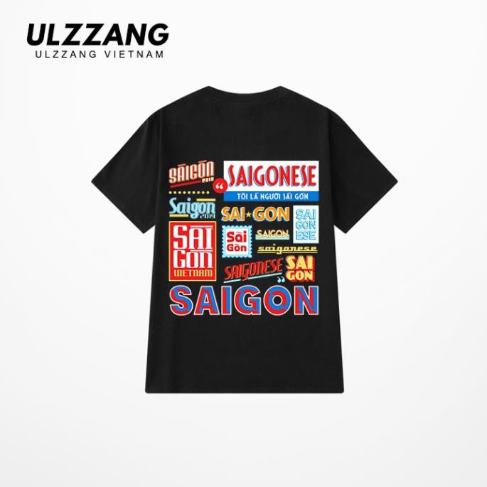 Áo thun tay lỡ ULZZANG cotton dáng unisex form rộng in hình sài gòn ⚡ ️🎖️ ️🎖️ ️🎖️