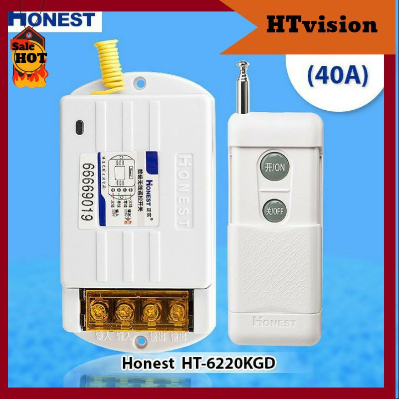 Công tắc điều khiển từ xa 1000m công suất lớn Honest HT-6220KGD-điều khiển bật tắt khoảng cách 1km