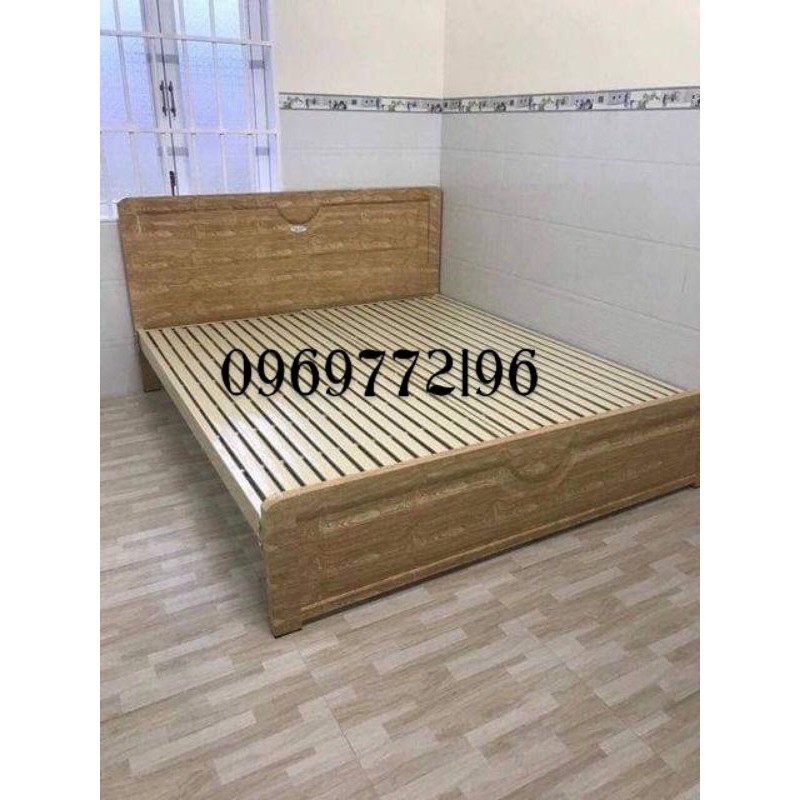 Giường sắt giả gỗ đầu vuông 1m8x2m ( hình chụp thật) | BigBuy360 - bigbuy360.vn