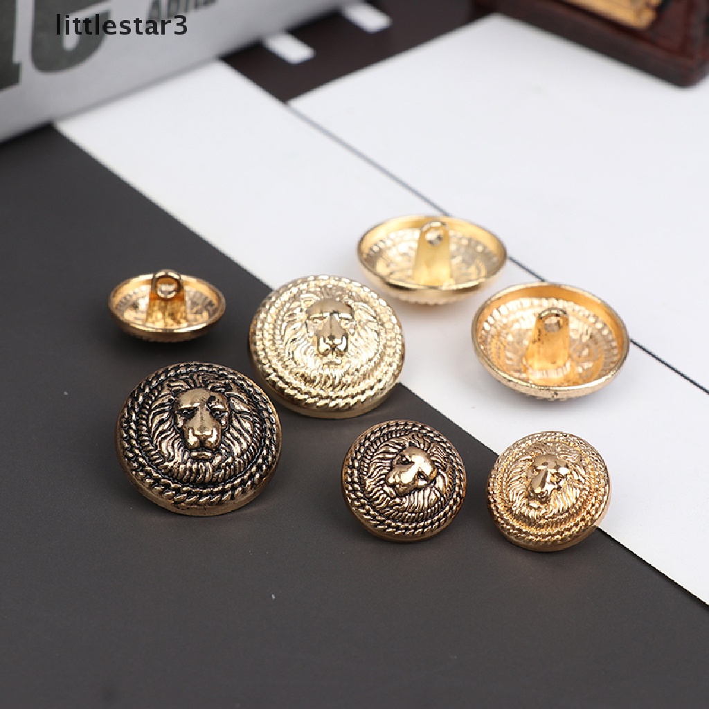 Bộ 10 Nút Áo Kim Loại Hình Sư Tử DIY L3}