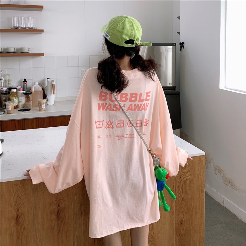 SUXI Áo Thun Nữ Dài Tay Cổ Tròn Thời Trang Hàn