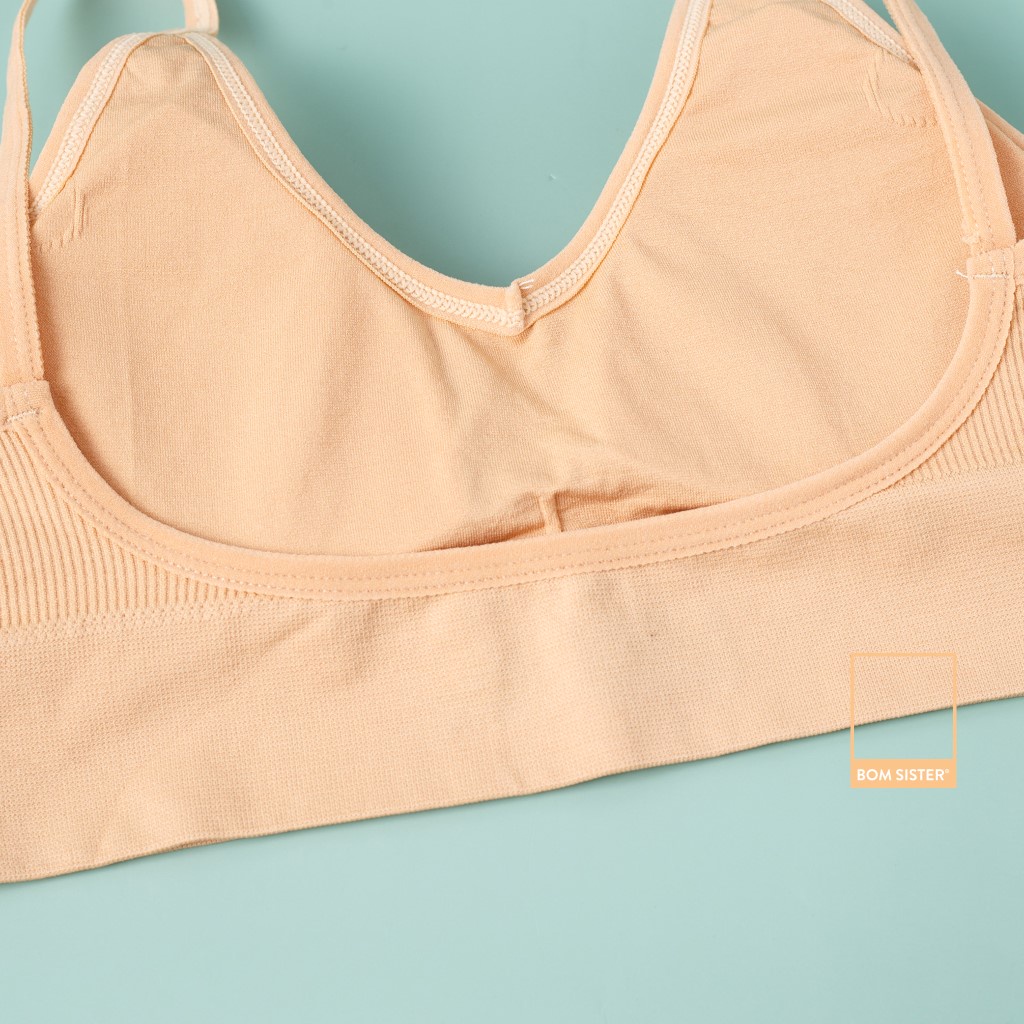 [Mã FAFRINW11 giảm 8% đơn 99K] Áo lót thể thao mút mỏng croptop khoét lưng màu trơn nâng ngực tự nhiên BOM SISTER BR367 | BigBuy360 - bigbuy360.vn