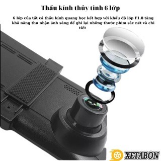 Camera hành trình ô tô M5 có gương chiếu hậu cảm ứng 5 inch Full HD 1080p hỗ trợ đỗ xe, lắp đặt dễ dàng bảo hành 12T