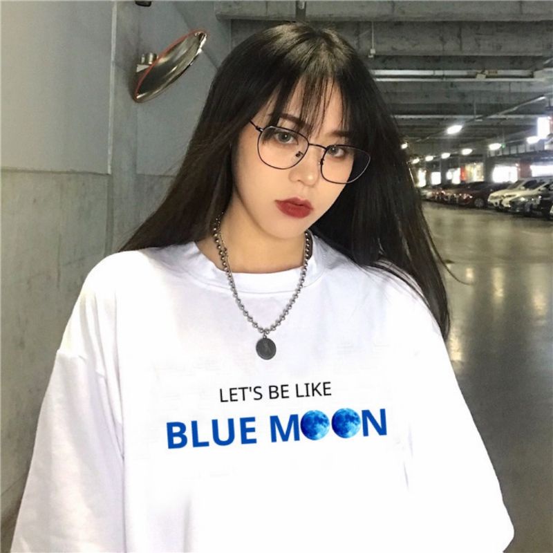 Áo thun có sizeFull màu unisex tay lỡ Blue Moon