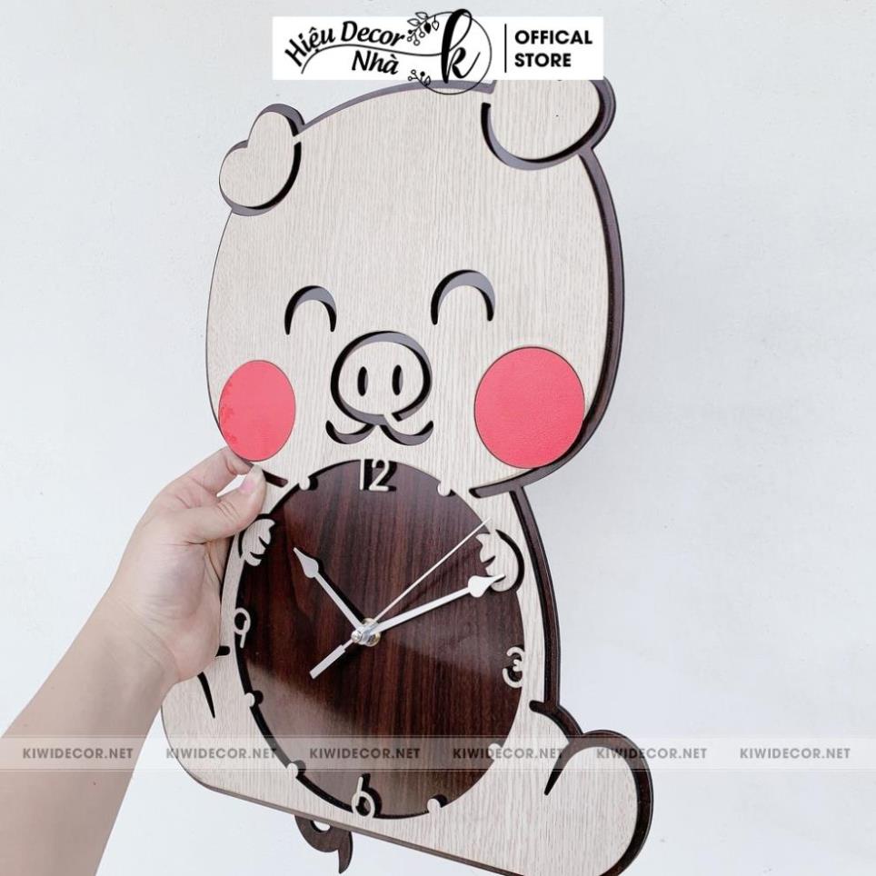 Đồng Hồ Treo Tường Decor Dễ Thương Heo Con, Trang Trí HomeStay, Làm Quà Sinh Nhật - Hiệu Nhà K