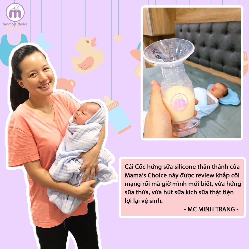 Cốc hứng sữa Mama's Choice [CHẤT LIỆU SILICON CAO CẤP] Siêu tiện lợi cho mẹ hút sữa, hứng sữa - Sử dụng thay Máy hút sữa