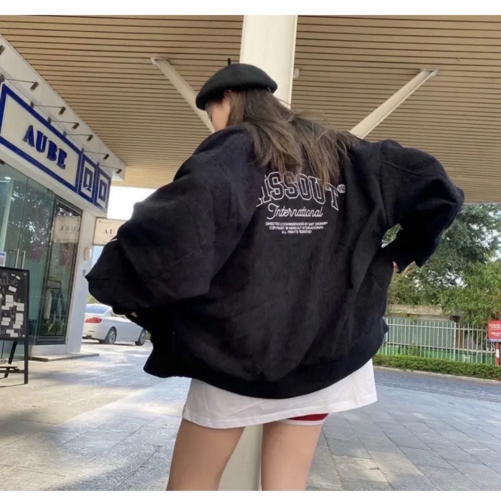 Áo Khoác Nhung Tăm MISSOUT Nữ  phong cách sành điệu, Áo Khoác Nữ Bao Xinh