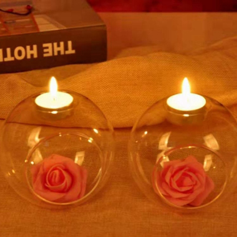 Bình thủy tinh chịu nhiệt đỡ nến trang trí nội thất tạo không gian lãng mạn