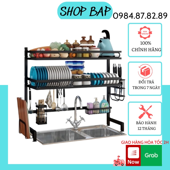 Kệ Để Bát Đĩa Đa Năng - Giá Úp Chén Đĩa Trên Bồn Rửa Tiện Lợi, Sơn Tĩnh Điện Cao Cấp