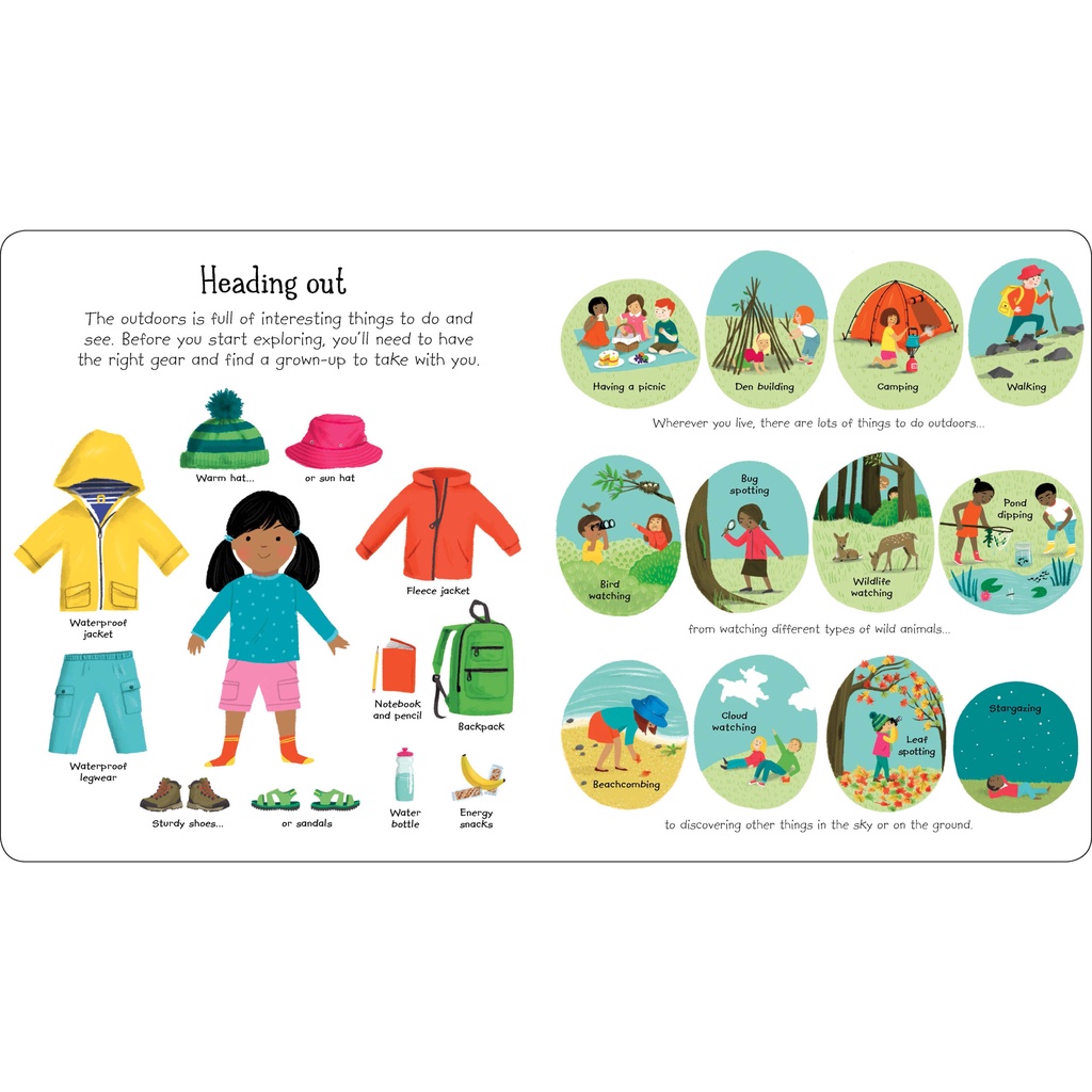 Sách Usborne nhi khoa học cho bé 6-8 tuổi My First Outdoor book