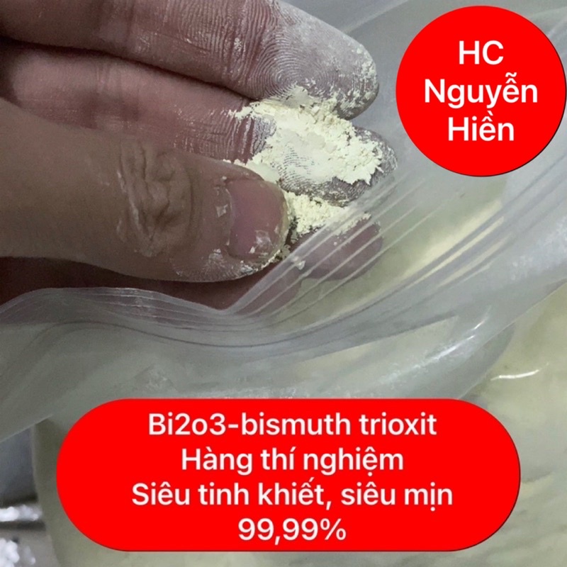 100g bi2o3-bismuth oxit.hàng thí nghiệm, tách lẻ từ lọ 500g.