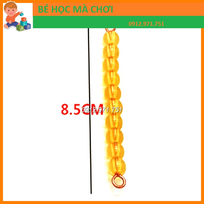 Bộ 50 chuỗi 10 hạt cườm - Hộp chuỗi hạt cườm học toán Montessori