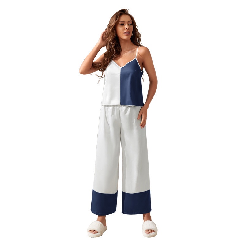 Bộ Đồ Ngủ Bằng Lụa Mát Hai Màu Sắc Thời Trang Mùa Hè Dành Cho Nữ