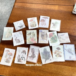 Bộ 15 tem thư vintage trang trí Bullet Journal/ Planner