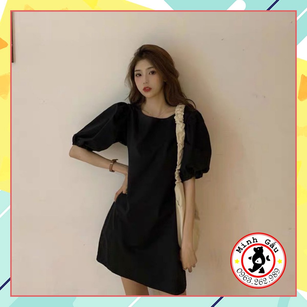 Váy basic trơn 2 màu Đen, Trắng, chất thô lụa mềm mịn, có khóa lưng, hàng kỹ 💕 | BigBuy360 - bigbuy360.vn