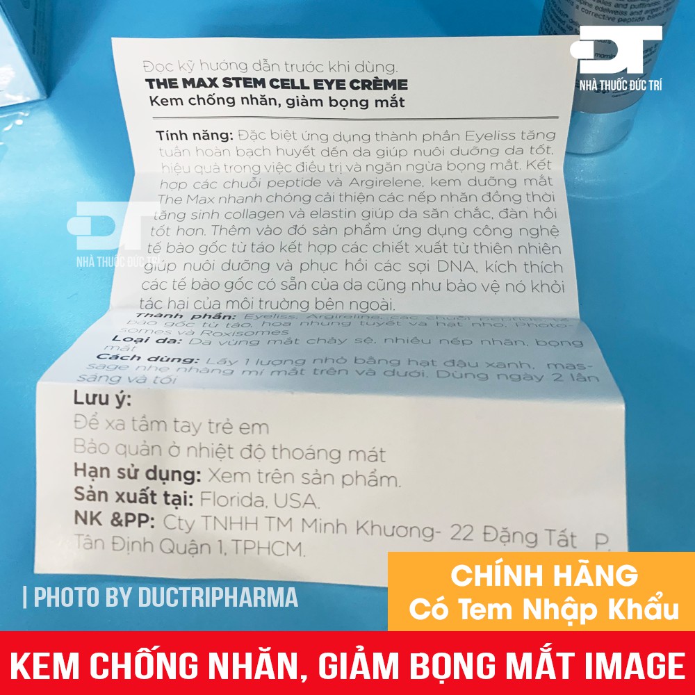 Kem Chống Nhăn, Giảm Bọng Mắt Image Skincare The Max Stem Cell Eye Creme 15ml | BigBuy360 - bigbuy360.vn