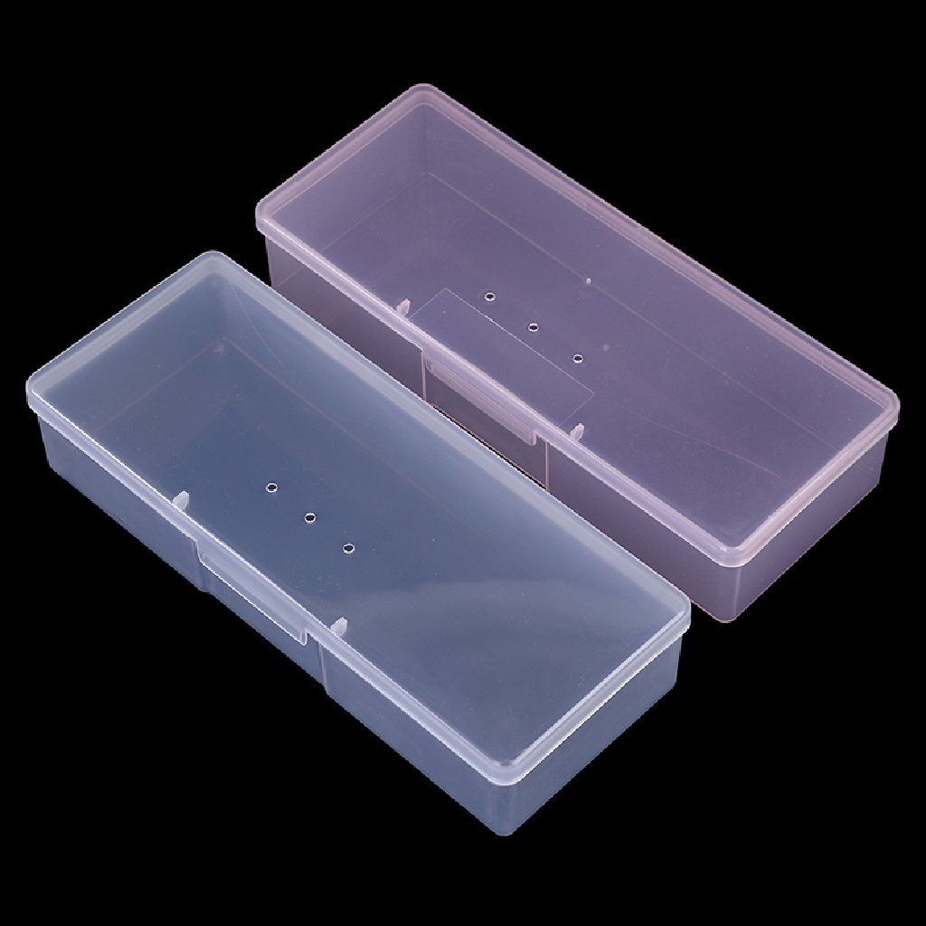 Hộp Nhựa Trong Suốt Hình Chữ Nhật Đựng Cọ Trang Trí Móng Tay