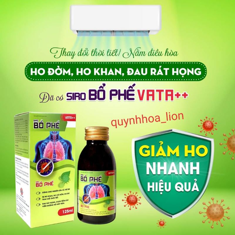 Siro Bổ Phế Vata++_ Giúp bổ phế, hỗ trợ giảm ho khan, ho có đờm