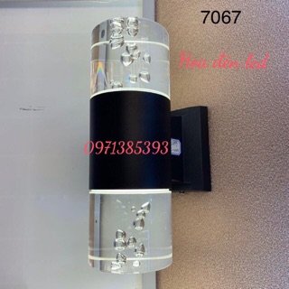 Đèn trang trí pha Lê 2 đầu gắn tường trong nhà, ngoài trời đổi 3 mầu ( ảnh thực tế)