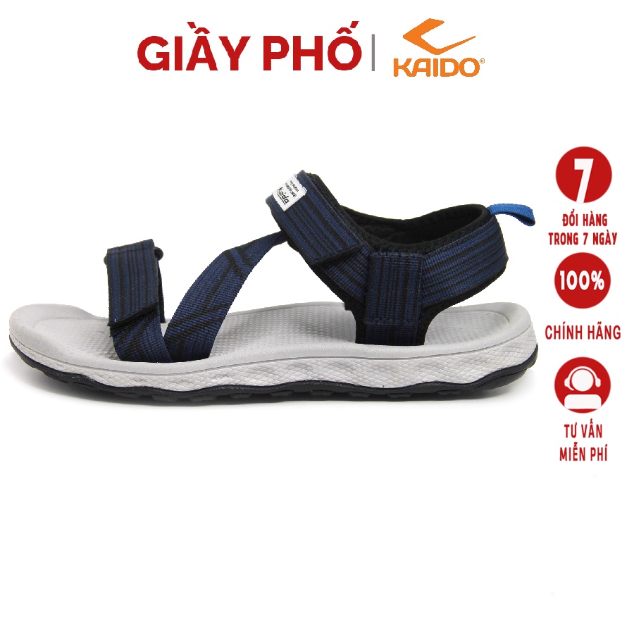 Dép Sandal Quai Hậu Kaido Màu Xanh Đen KD2199, Đế Eva xốp nhẹ có lớp cao su ở dưới chịu mài mòn và chống trơn trượt