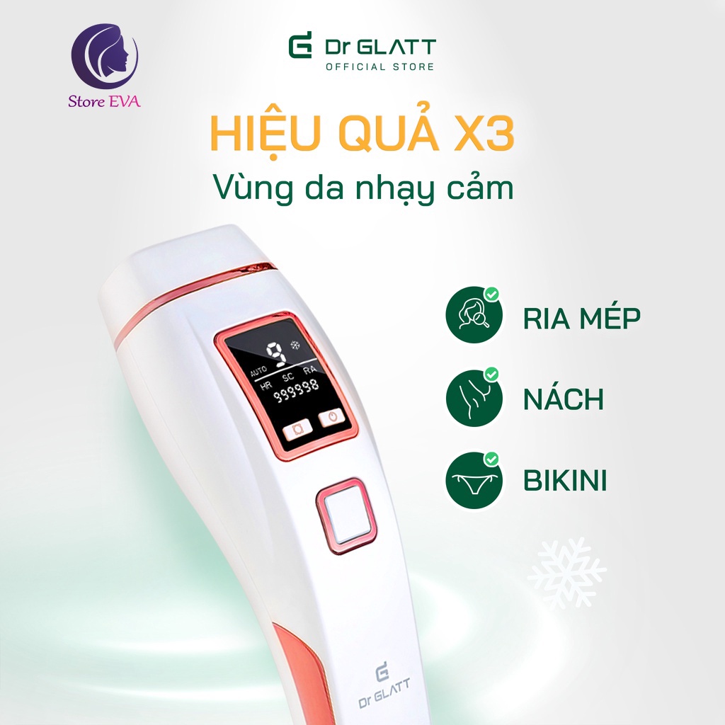 Máy Triệt Lông Mini Đa Năng Triệt Lông Vĩnh Viễn Trị Mụn Trẻ Hoá Da Dr Glatt IPL PRO - Nhà Phân Phối Chính Hãng StoreEva