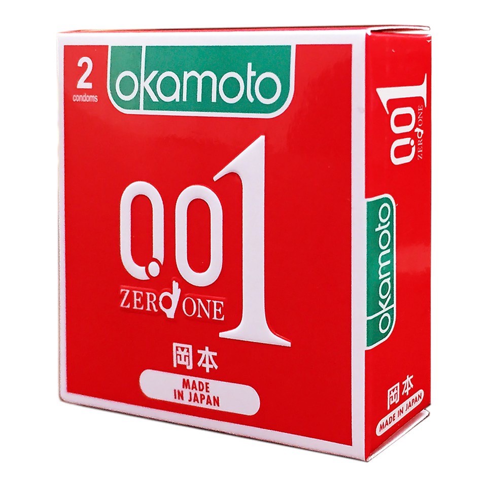 Bao Cao su Siêu mỏng Vượt Trội Okamoto 0.01 Nhật Bản (hộp 2 chiếc, 4 chiếc)