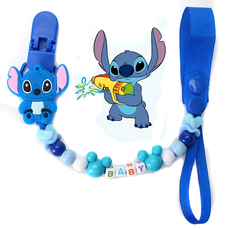 Dây Đeo Núm Ti Giả Chống Lạc Bằng Silicon Hình Chuột Mickey Stitch Disney Cho Bé Sơ Sinh