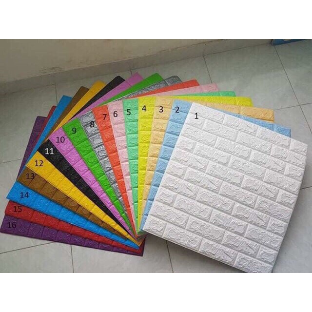 XỐP DÁN TƯỜNG GIẢ GẠCH 3D Kích thước 70x77cm