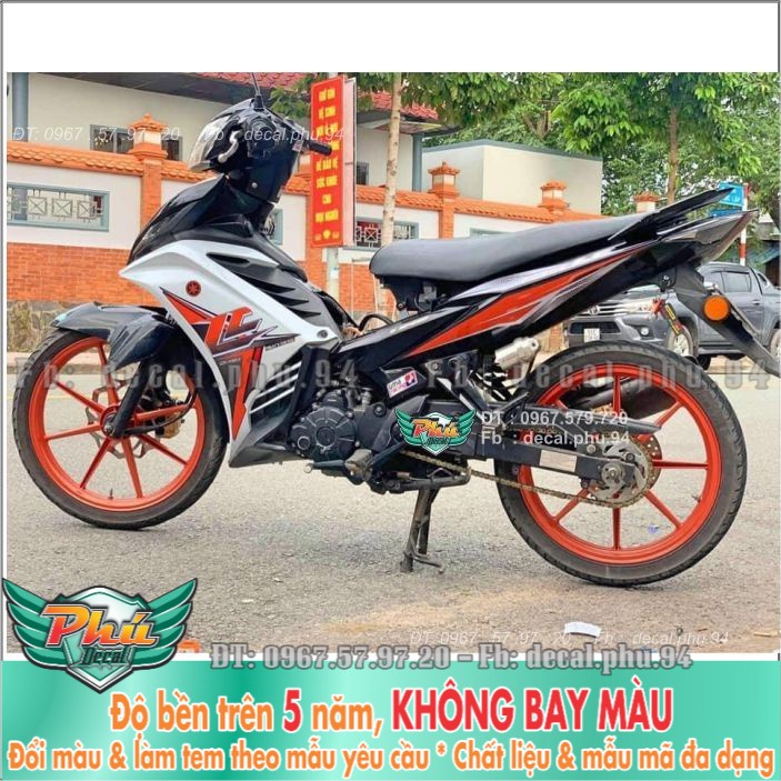 Tem rời Exciter 135 Lc Cam trắng đen (X) -1