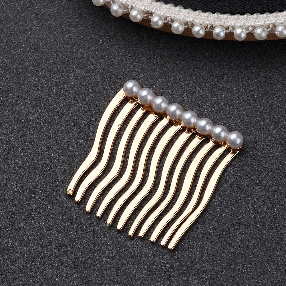 (Hàng Mới Về) Lược Cài Tóc Bằng Hợp Kim Đính Ngọc Trai Thời Trang Dành Cho Nữ Mihan1