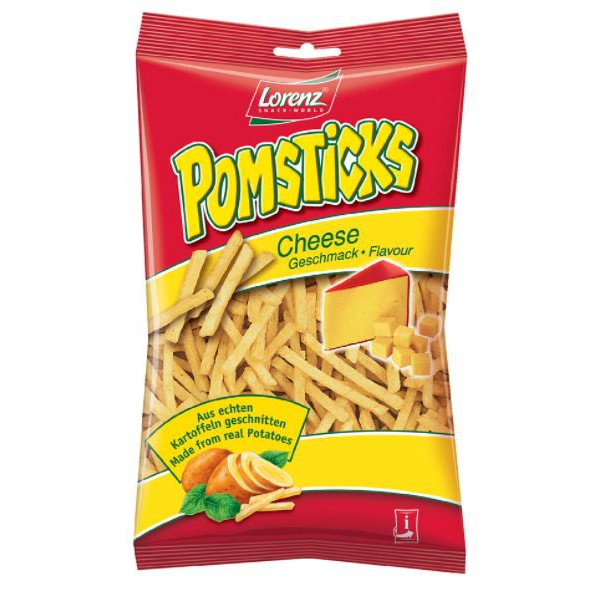 Khoai tây chiên Pomsticks vị phô mai Lorenz 100g