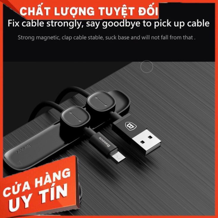 Đồ Kẹp Dây Cáp USB Từ Tính Baseus Cho Văn Phòng Xe Hơi Bàn Máy Tính