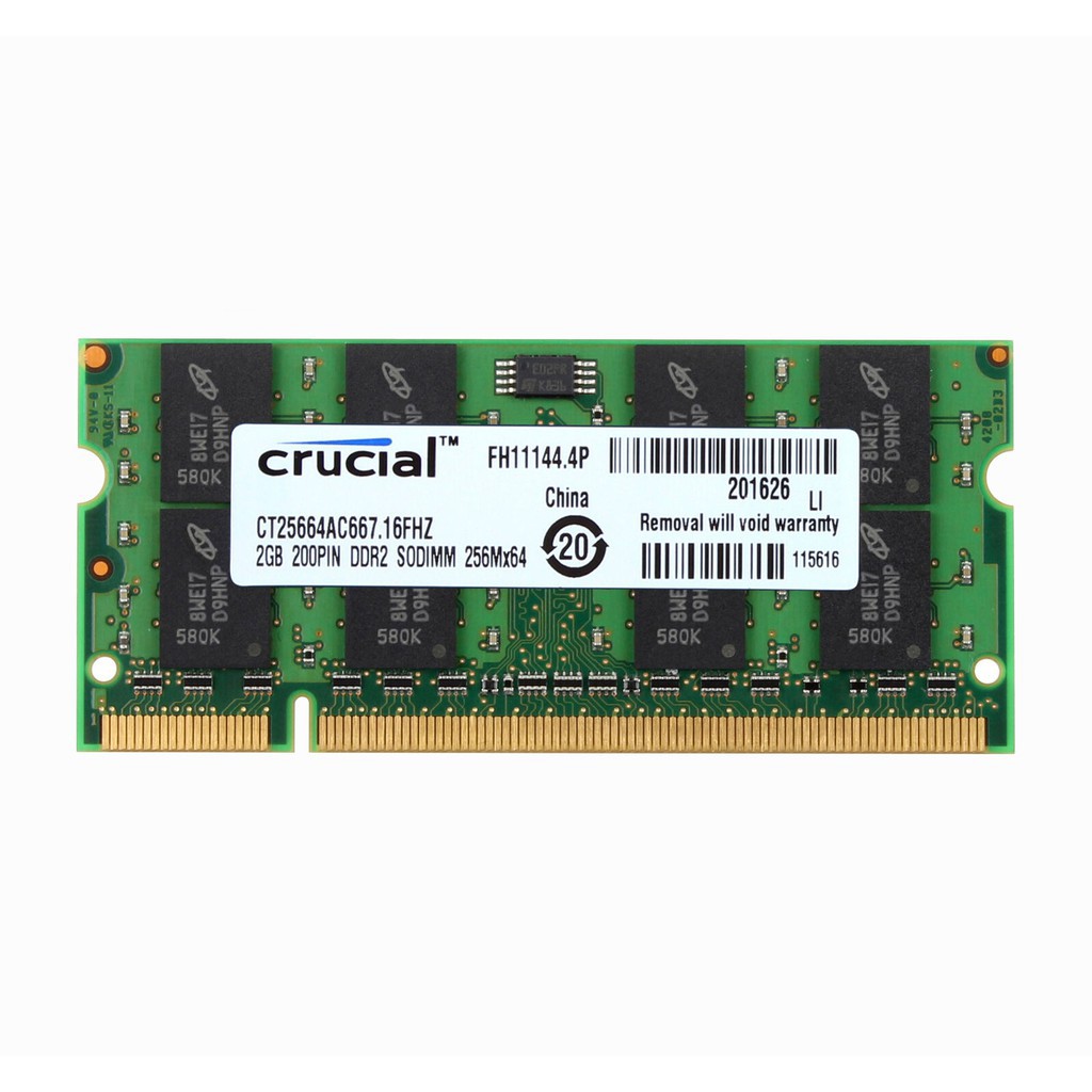Crucial 2G 4G 8G PC2 PC3 PC3L 5300 6400 8500 10600 12800 DDR2 DDR3 DDR3L 667Mhz 800Mhz 1066Mhz 1333Mhz 1600Mhz DIMM Bộ Nhớ RAM Laptop