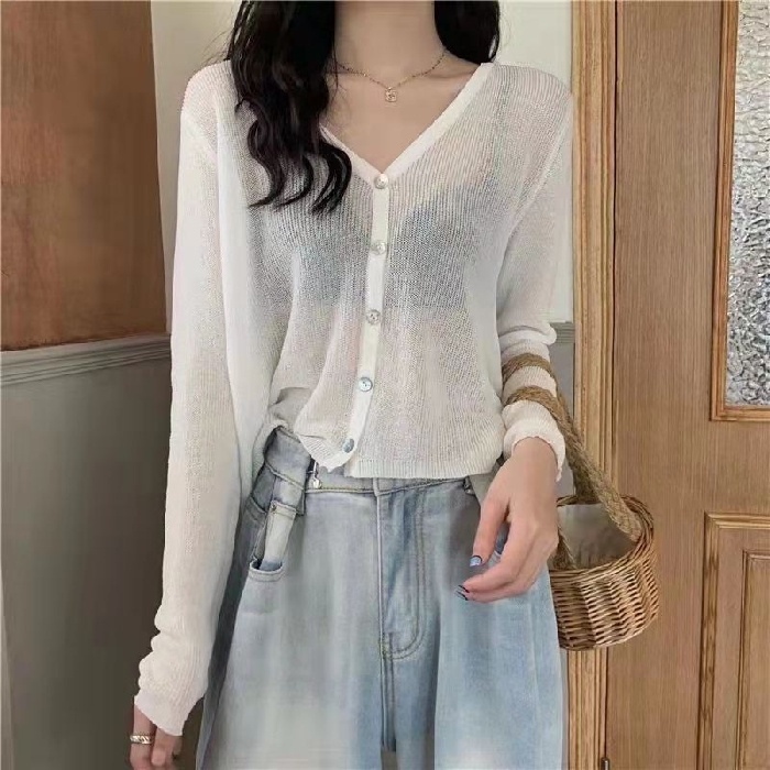 HIIXIIVI Áo Khoác Cardigan Tay Dài Phong Cách Hàn Quốc Thời Trang Cho Nữ 2022