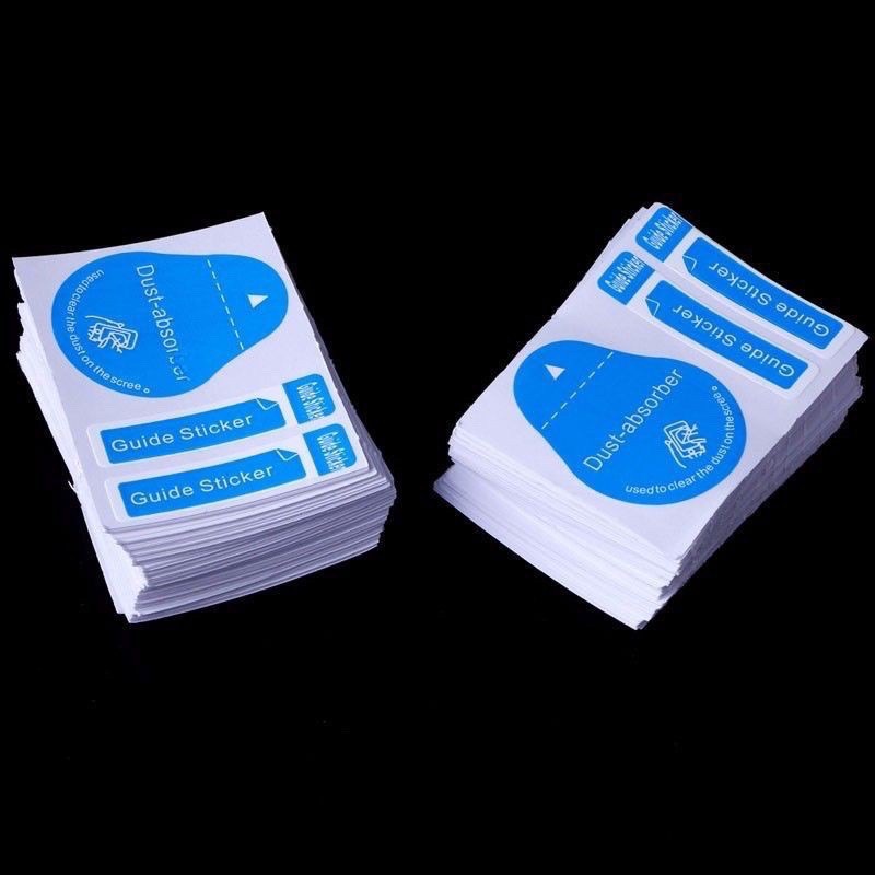 (100 Miếng) Sticker lấy bụi, hít bụi hỗ trợ dán cường lực, Tấm dán hít bụi khi dán kính cường lực