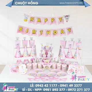 [MEGA SET]  Set trang trí sinh nhật cho bé, 12món