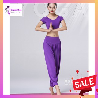 Bộ Đồ Tập Yoga Alibaba Tập Yoga, Tập Zumba, Tập Múa Chất Cotton, Siêu Co 4 Giãn 4 Chiều