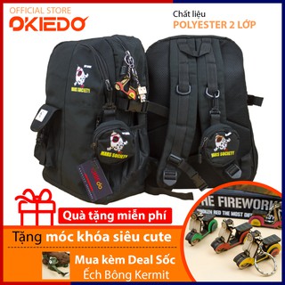 Balo Mars Society Backpack Okiedo (Balo Đi Học, Ngăn Chống Sốc Cho Laptop 14inch, Lót Đệm Lưng) - Màu Đen