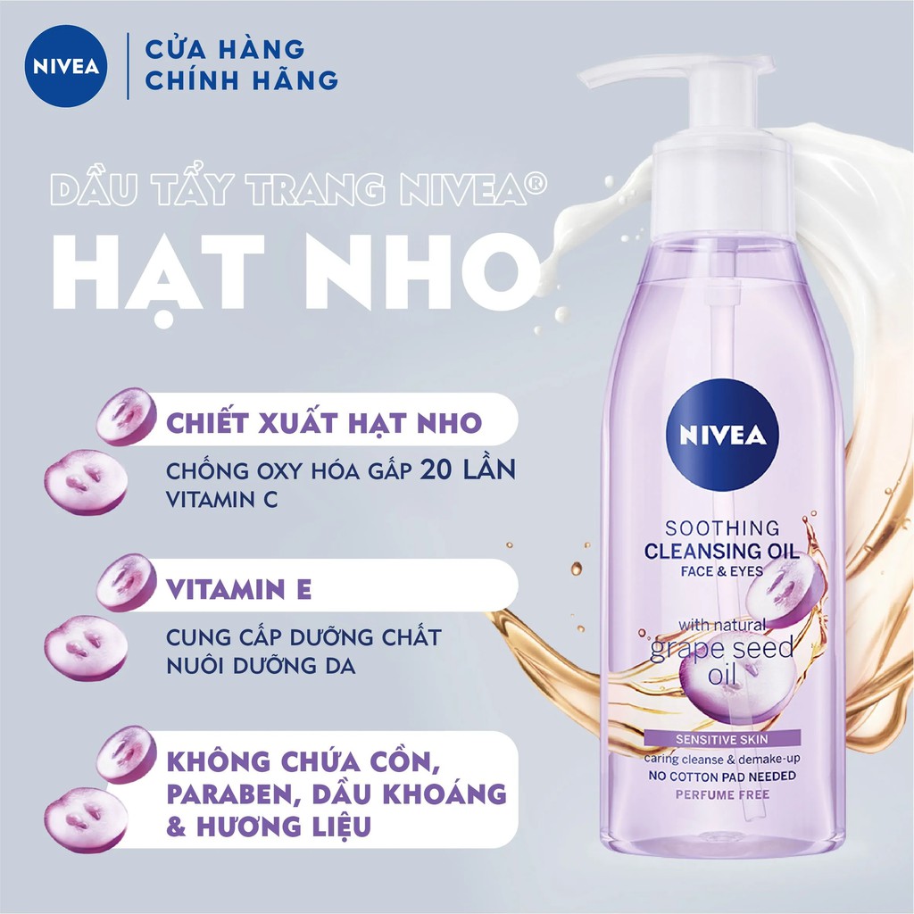 Dầu tẩy trang NIVEA hạt nho dịu nhẹ 150ml/chai