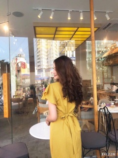 Đầm midi caro cánh tiên