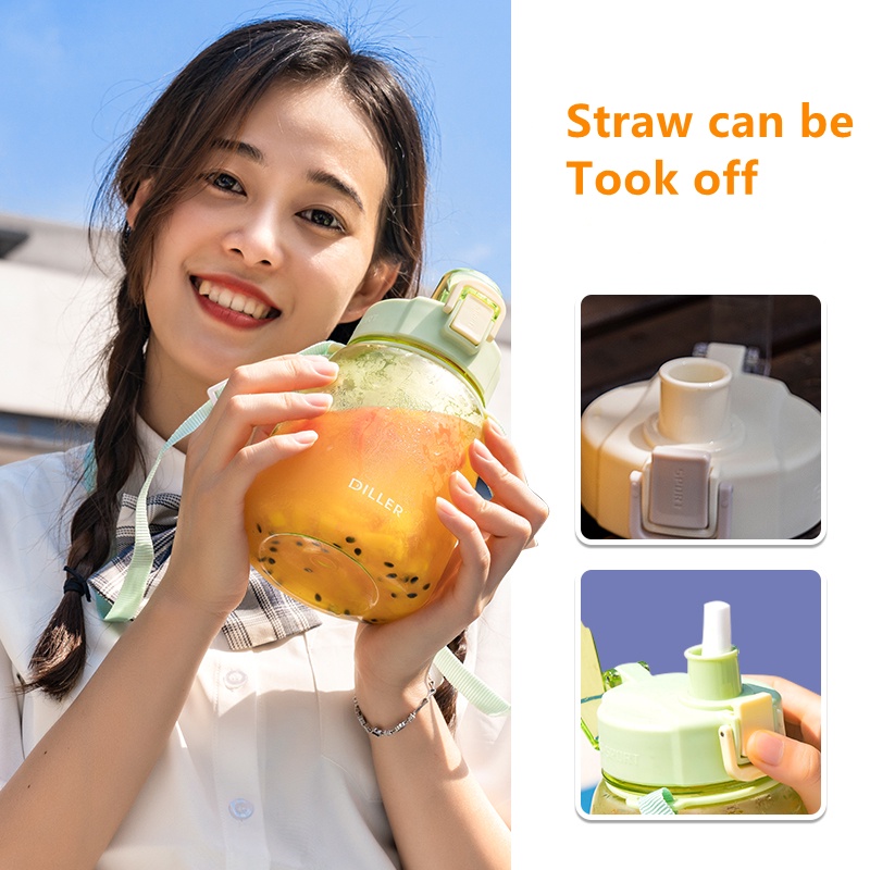 Bình Nước Thể Thao Diller x Lesfit D05 Dung Tích Lớn 1 Gallon Không Chứa Bpa An Toàn Chất Lượng Cao